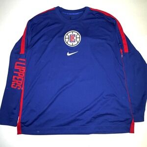 Nike Los Angeles LA Clippers Shooting Jersey Shirt Long Sleeve Tee Large $65